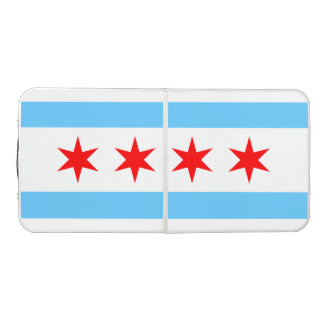 Chicago Flag Portable Pong Table