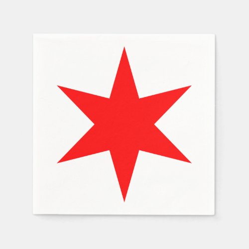 Chicago Flag Red 6_Pointed Star Napkins