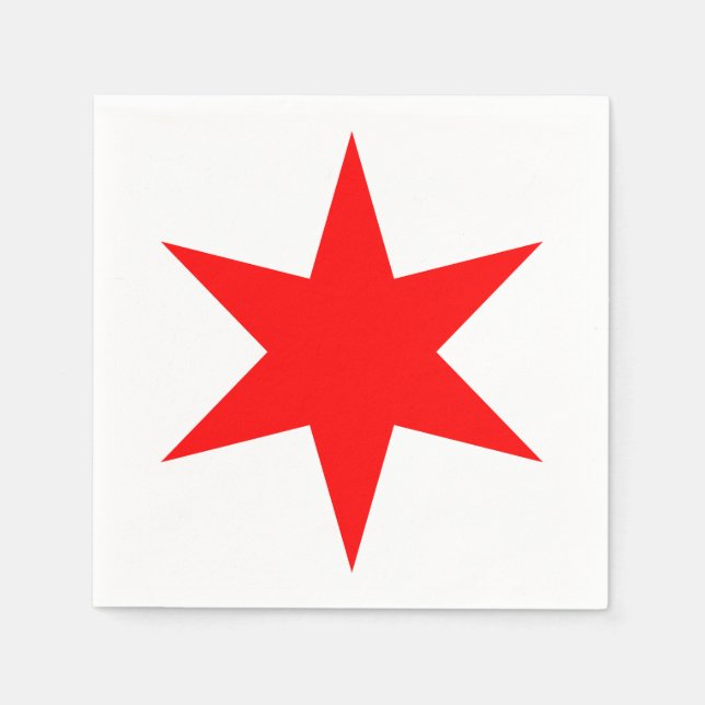 Chicago Flag Red 6-Pointed Star Napkins (Front)