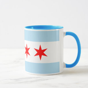 Chicago flag ringer coffee tea mug