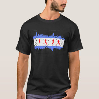 Chicago Flag Runner Gear Chicago Running Apparel T-Shirt