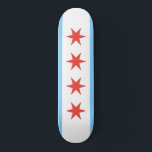 Chicago Flag Skate Board<br><div class="desc">Cool Chicago Flag skateboard</div>