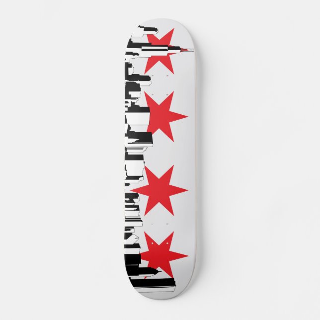Chicago Flag Skateboard Deck (Front)