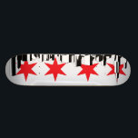 Chicago Flag Skateboard Deck<br><div class="desc">a fun deck inspired by my hometown and one of the classic zero board designs</div>