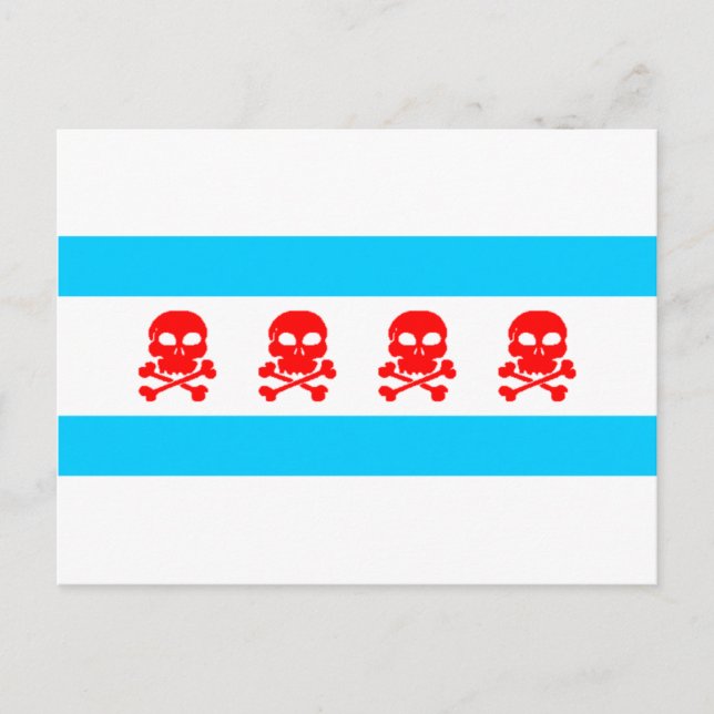 Chicago Flag Skulls Stuff Postcard (Front)