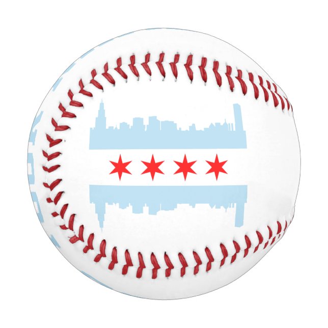 Chicago Flag Skyline Baseball (Front Left)
