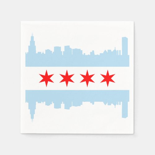 Chicago Flag Skyline Napkins