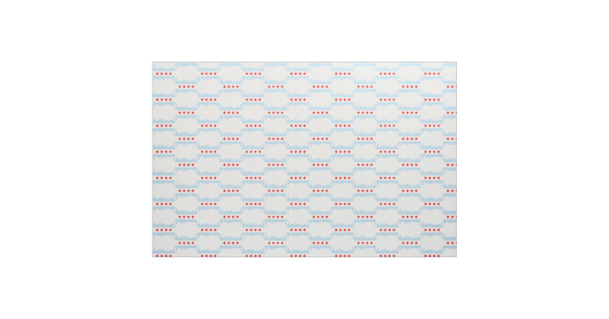 Chicago Flag Skyline Pattern Fabric Zazzle