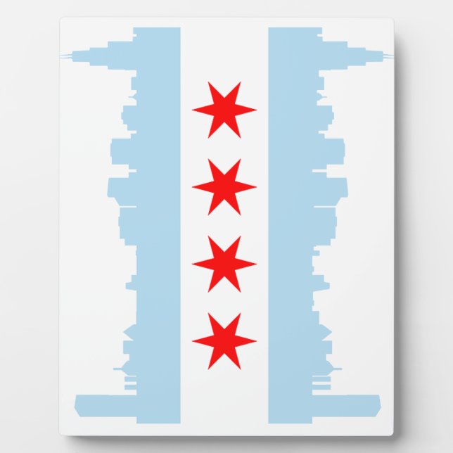 Chicago Flag Skyline Plaque (Front)