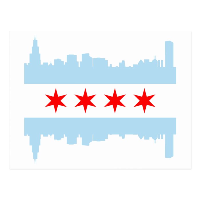 Chicago Flag Skyline Post Cards