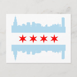 Chicago Flag Skyline Postcard