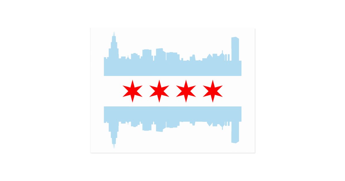 Chicago Flag Skyline Postcard | Zazzle.com