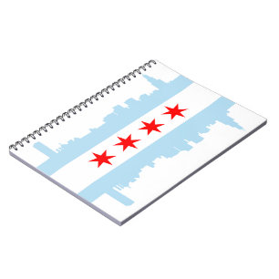 Chicago Flag Skyline Spiral Bound Notebook