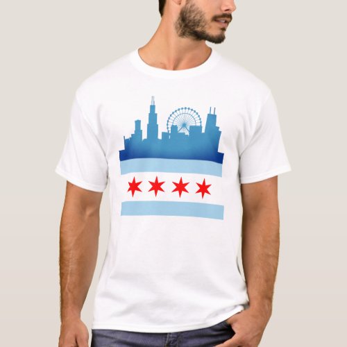 Chicago Flag Skyline T_Shirt