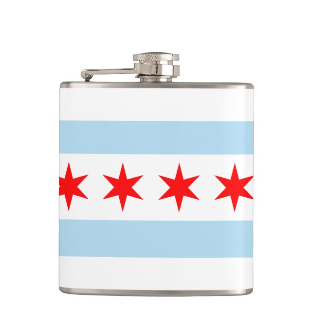 Chicago Flag Souvenir Flask (Front)