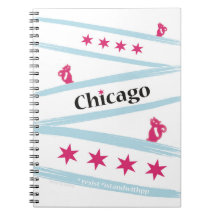 Chicago Flag Spiral Notebook with Pussycats for PP