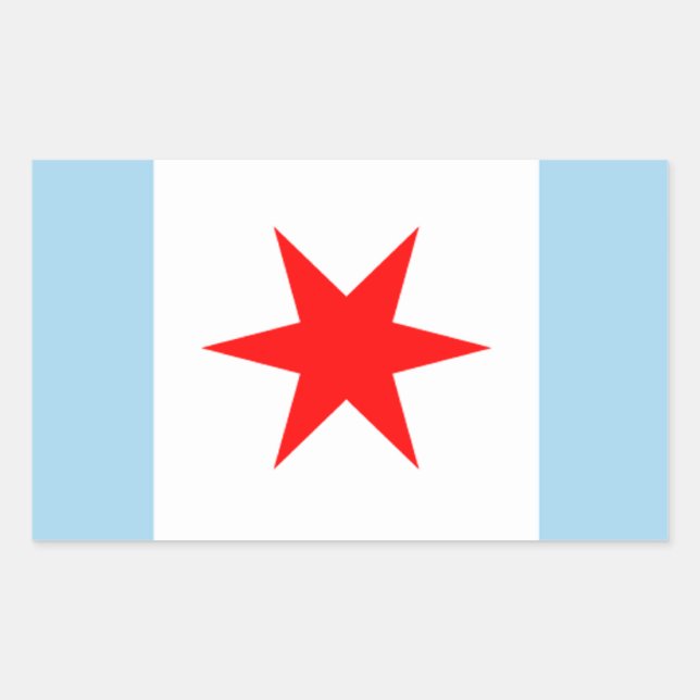 Chicago Flag Star and Stripes Stickers (Front)