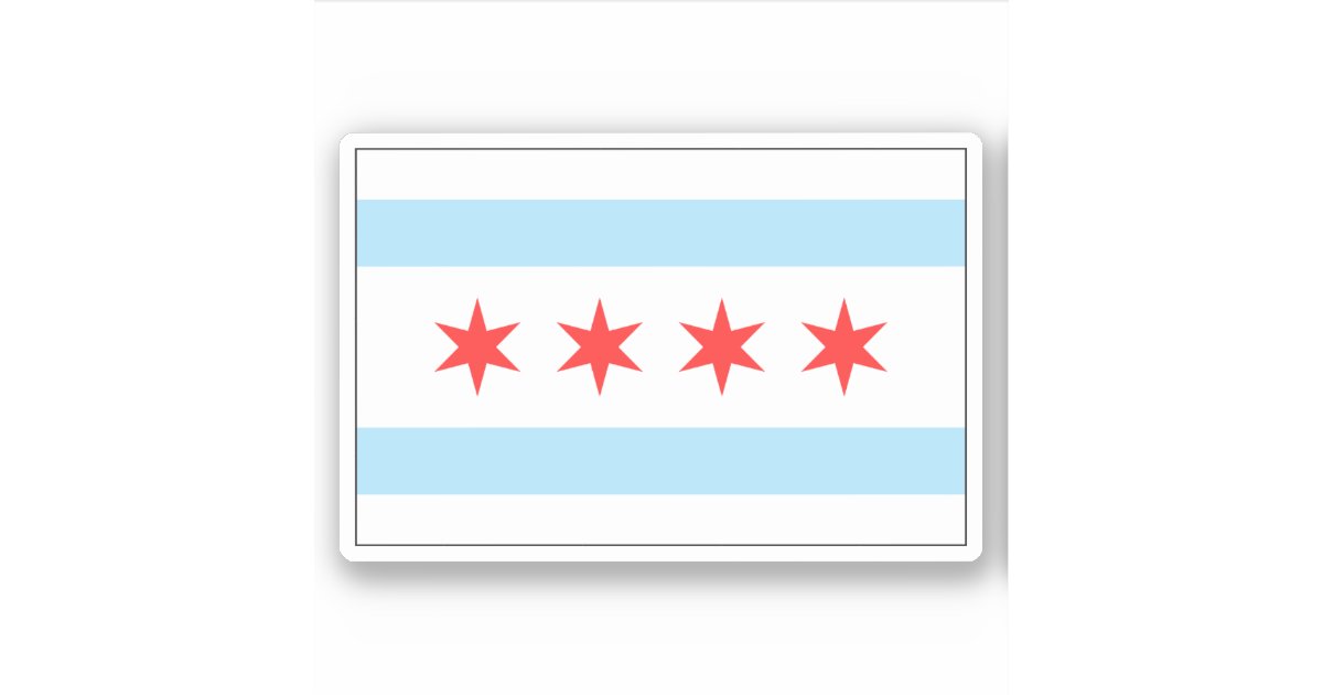 Chicago Flag Script Sticker