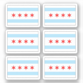 Chicago flag stickers, set of six sticker