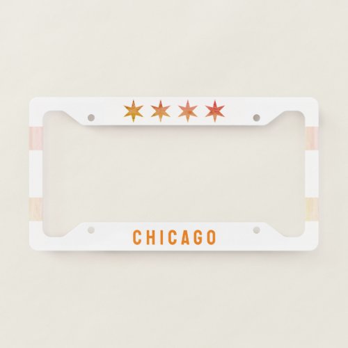 Chicago Flag Sunrise License Plate Frame