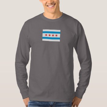 Chicago Flag T-shirt Long Sleeve by TheChicagoShop at Zazzle
