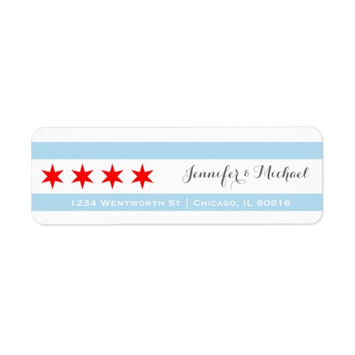 Chicago Flag Template  Red Star  Blue Stripes Label