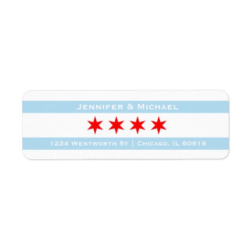 Chicago Flag Template  Red Stars  Blue Stripes Label