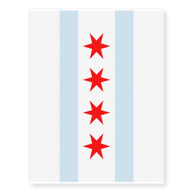 Chicago Flag Temporary Tattoos (Front)