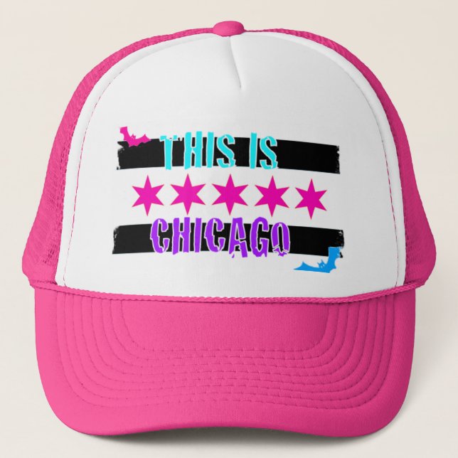 chicago flag truker hat (Front)