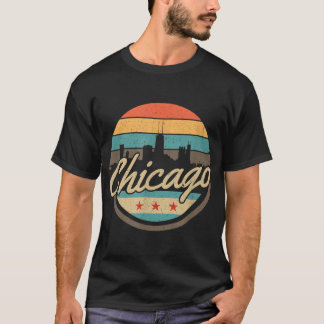 Chicago Flag Tshirt Skyline Vintage Illinois USA S