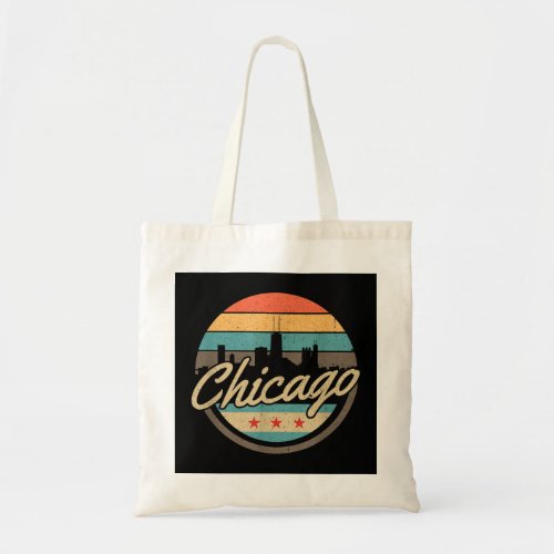 Chicago Flag Tshirt Skyline Vintage Illinois USA S Tote Bag