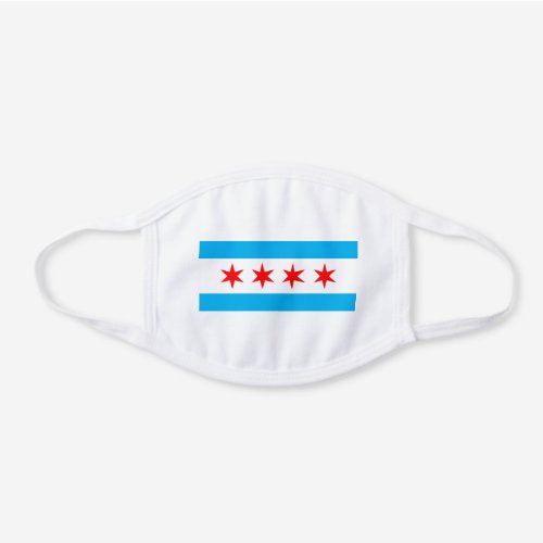 Chicago Flag Unisex For Him Dad Son Hubby White Cotton Face Mask