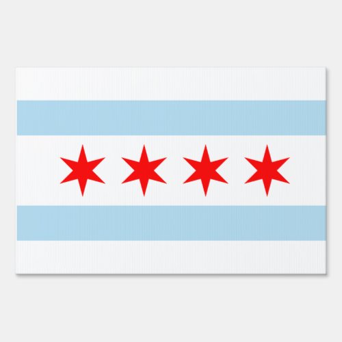 Chicago Flag Yard Sign