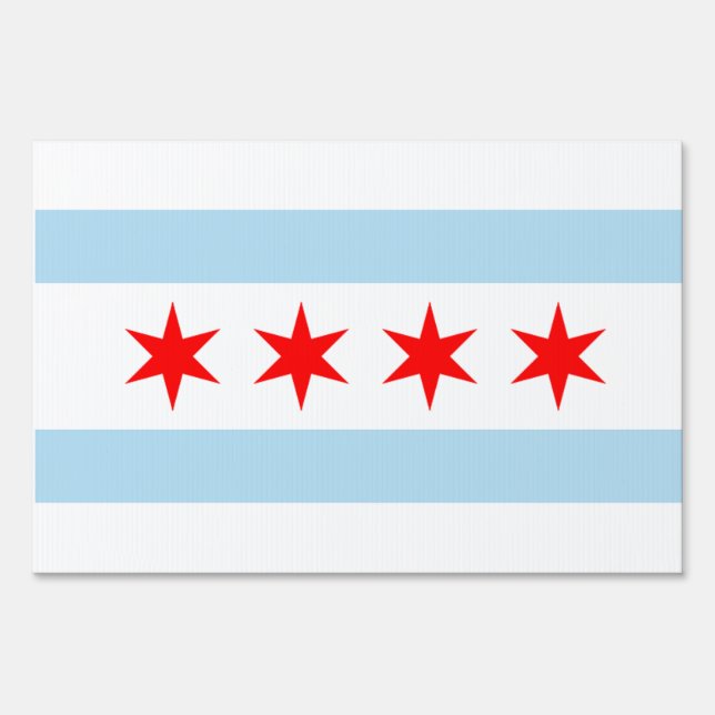 Chicago Flag Yard Sign (Front)
