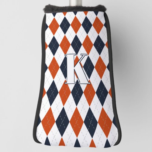 Chicago Football Argyle Pattern Modern Monogram Golf Head Cover