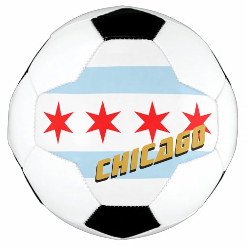 Chicago Football  city of Chicago Flag USA Sport Soccer Ball
