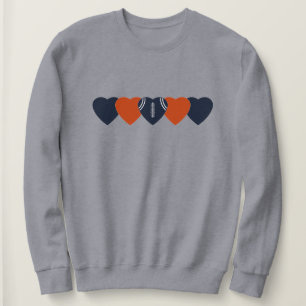 Chicago Football Fan Heart Dark Sweatshirt