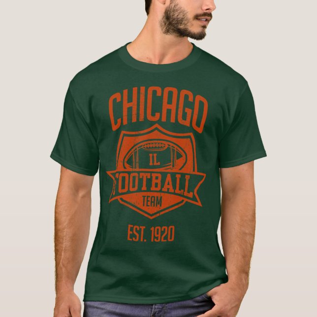 Chicago Football Team Inspired Chicago Bears Illin T-Shirt (Front)