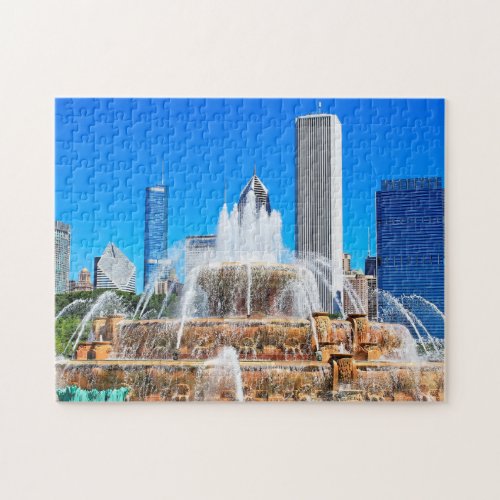 Chicago fountain summer photo jigsaw puzzle