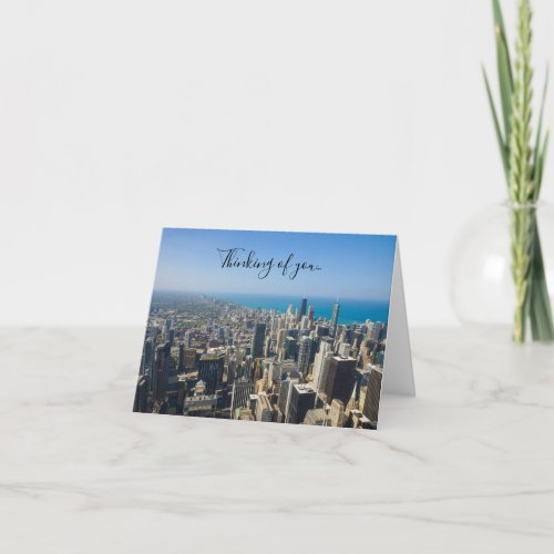 Chicago From Above Thinking Of You Card