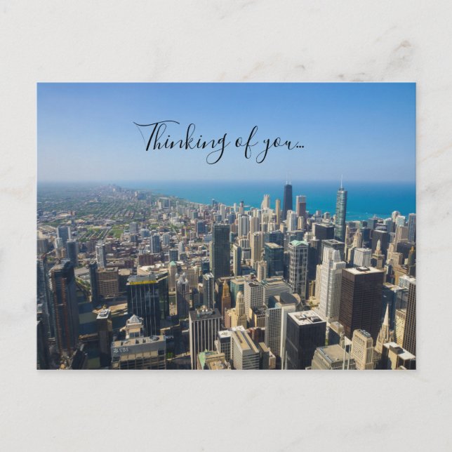 Chicago From Above Thinking Of You Postcard (Front)