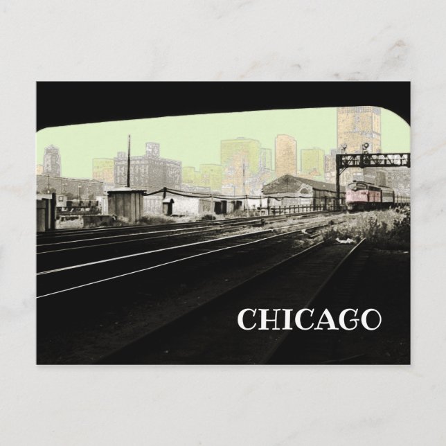 Chicago from Lasalle Street Station Art Card 1971 (Front)