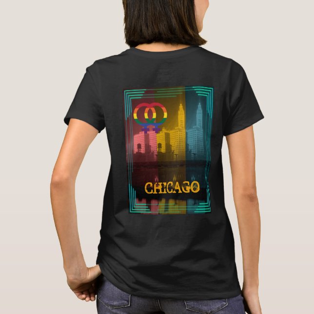 Chicago gay lesbian interest Wrigley Bldg 1930's T-Shirt (Back)