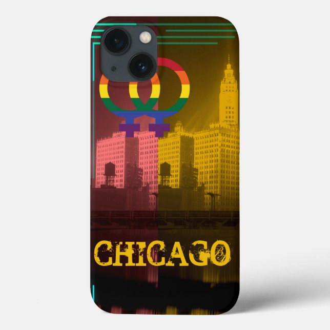 Chicago Gay Lesbian Interest Wrigley Building Case-Mate iPhone Case (Back)