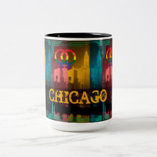 Chicago Gay Lesbian Interest Wrigley Building Two-Tone Coffee Mug
