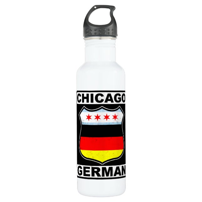 Chicago German American Water Bottle (Front)