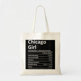 CHICAGO GIRL IL ILLINOIS Funny City Home Roots USA Tote Bag