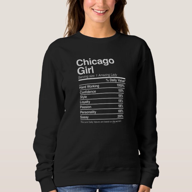 Chicago Girl Illinois Nutrition Facts Home Roots I Sweatshirt (Front)