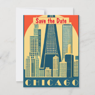 Chicago Golden Skyline Sun Invitation