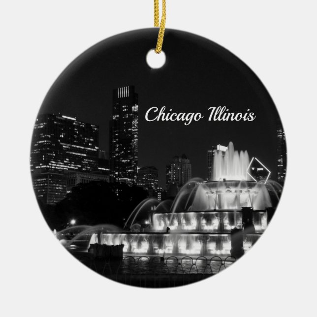 Chicago Grant Park Grayscale Ornament Souvenir (Front)